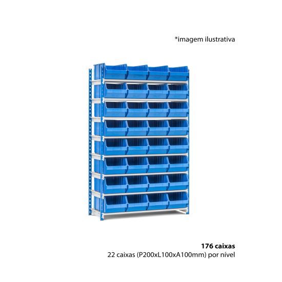 Estante metálica com 176 caixas | Lusoracks